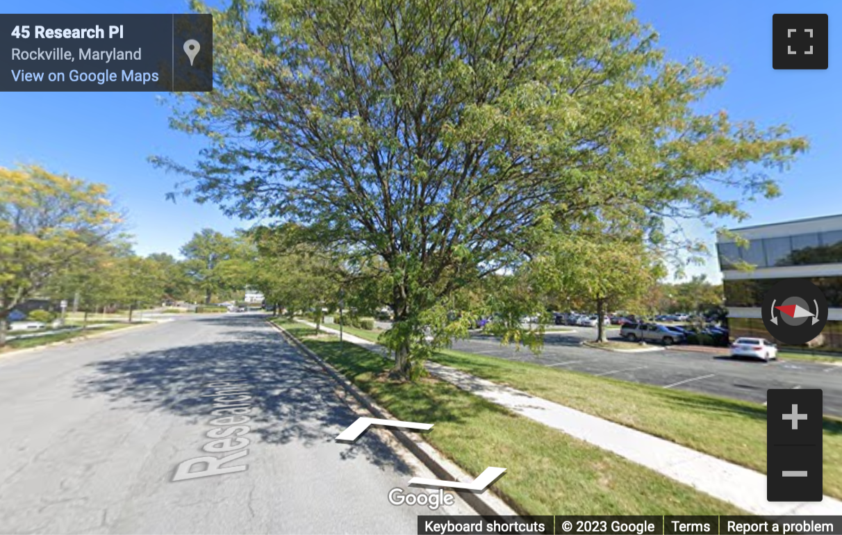 Street View image of 2301 Research Boulevard, North Rockville, Rockville, Maryland