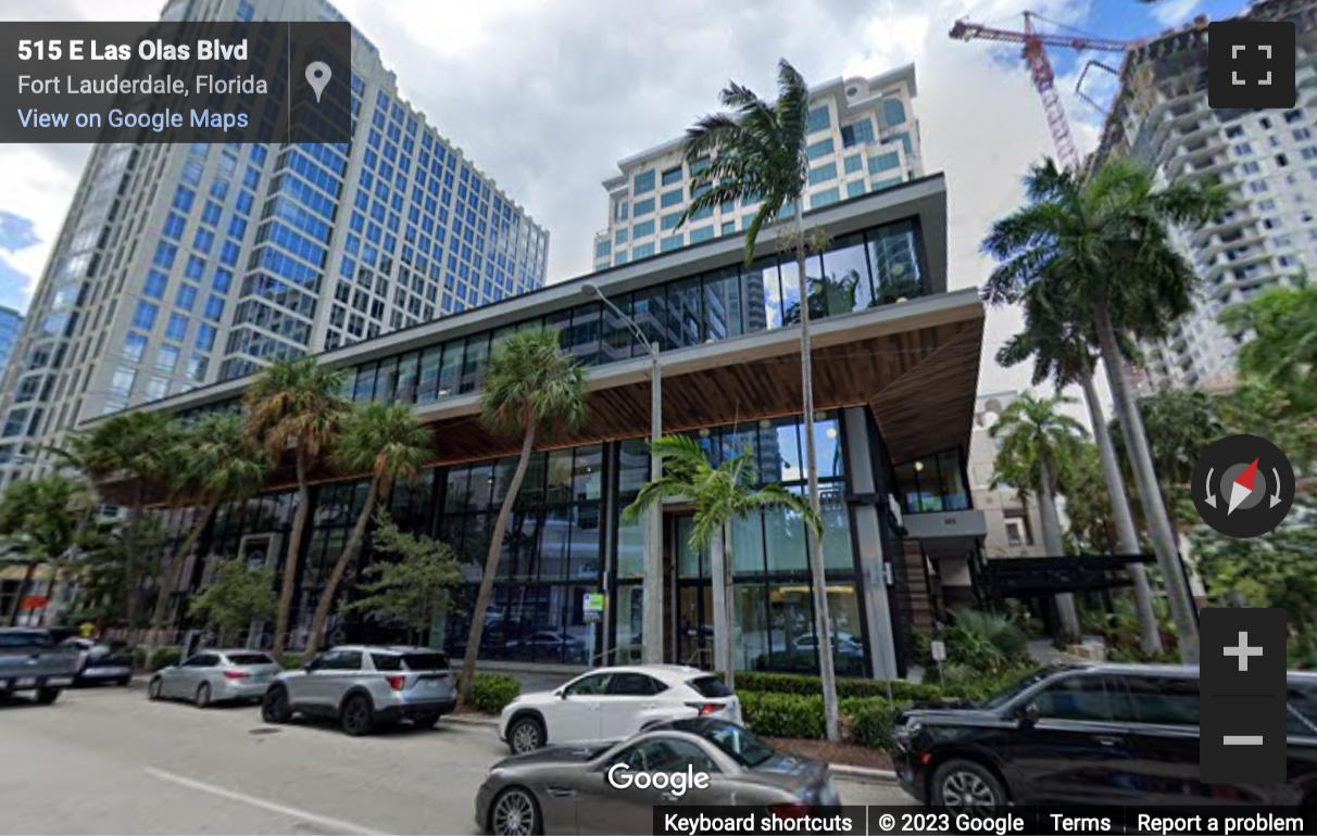 Street View image of 501 East Olas Blvd, Suite 200 and 300, Fort Lauderdale, Florida