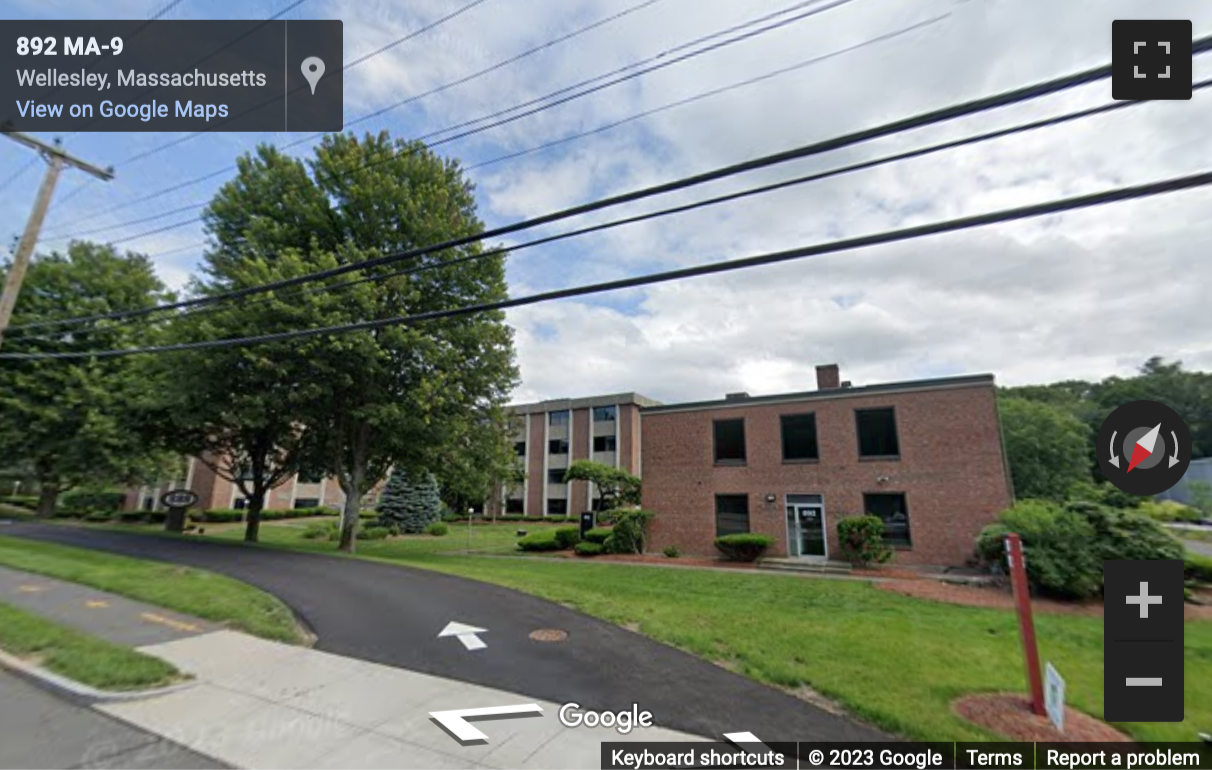 Street View image of 888 Worcester Road, Wellesley Hills, Massachusetts