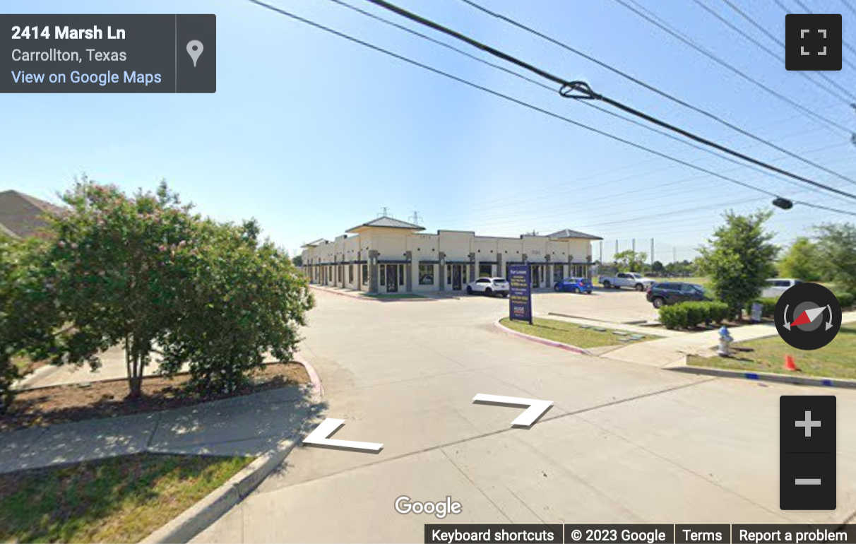 Street View image of 2414 Marsh Lane, Carrollton, Texas