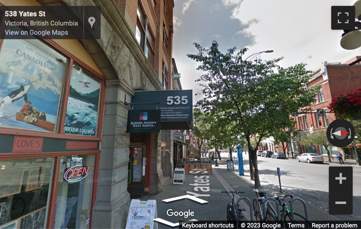 Street View image of 535 Yates Street, Suites 200, 300, 400, Victoria (British Columbia)
