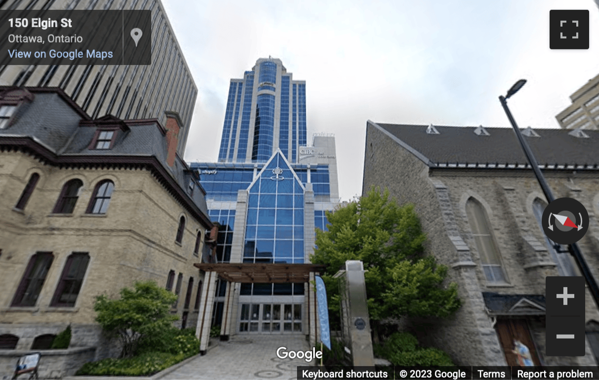 Street View image of 150 Elgin Street, 10th Floor, Ottawa, Ontario