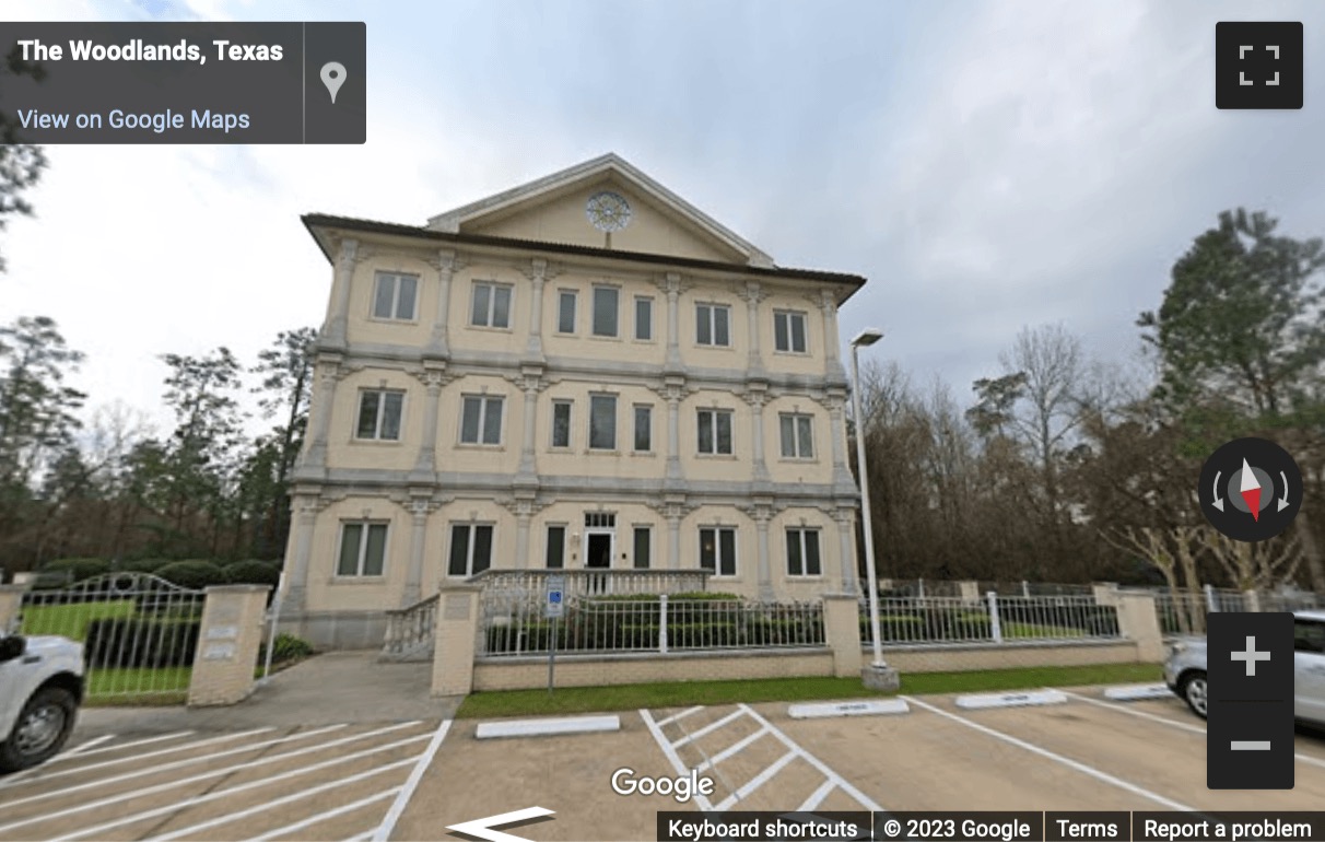 Street View image of 10210 Grogans Mill Road, The Woodlands, Texas