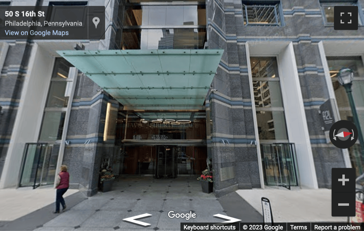 Street View image of 50 South 16th Street, 17th and 18th Floor, Philadelphia, Pennsylvania