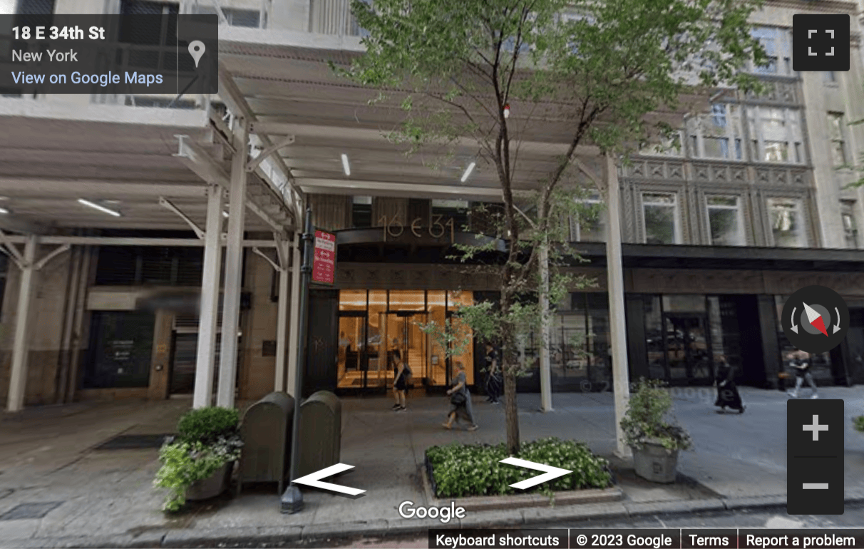 Street View image of 16 East 34th Street, New York City