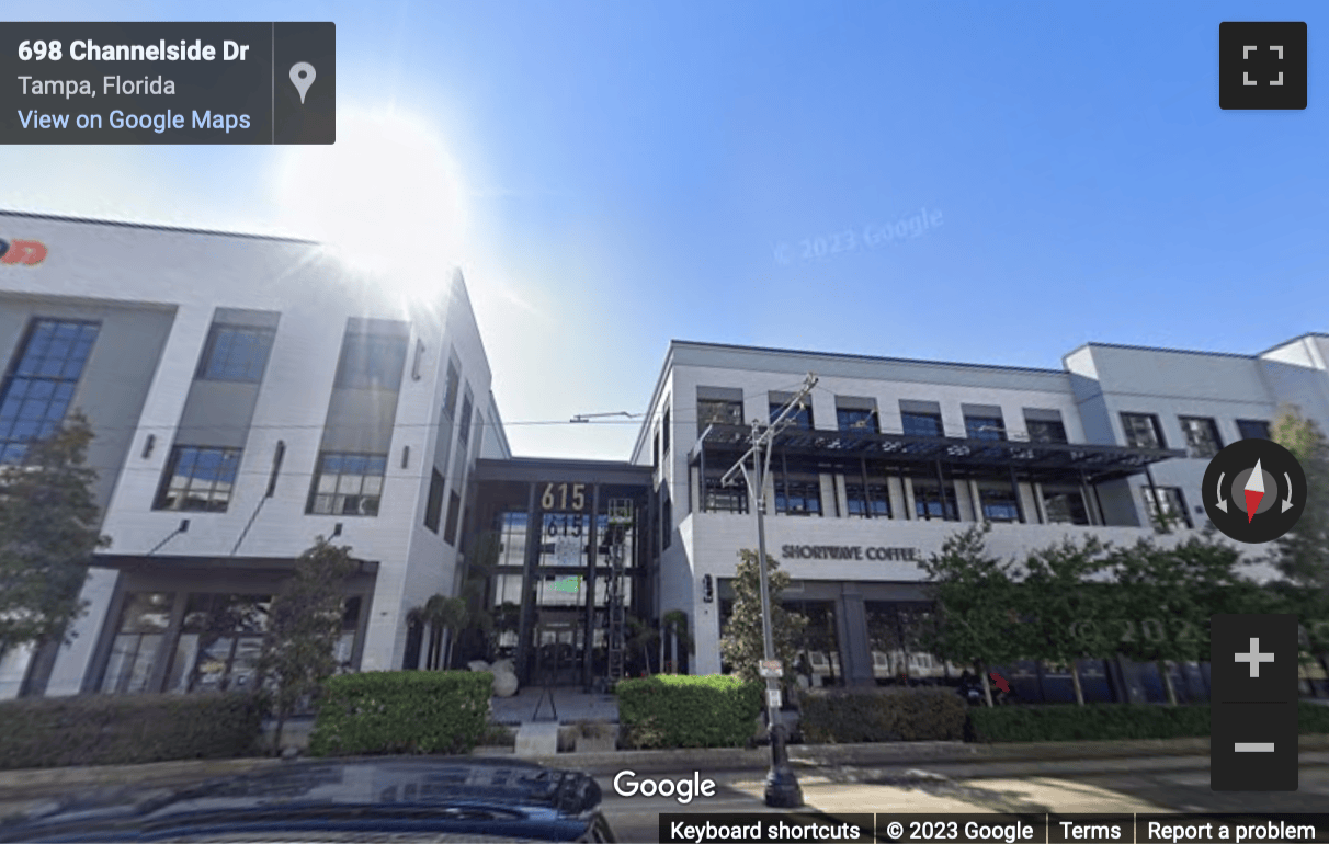 Street View image of 615 Channelside Drive, Suite 207, 2nd Floor, Tampa, Florida