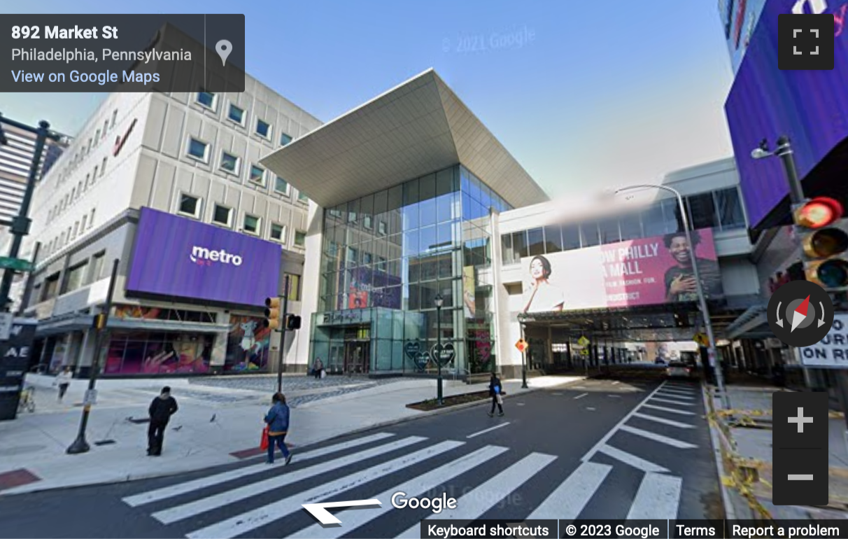 Street View image of 901 Market Street, Fashion District, 3rd Floor, Philadelphia, Pennsylvania