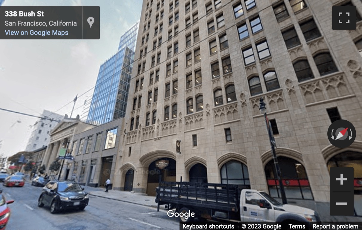Street View image of 333 Bush Street, 4th Floor, San Francisco, California