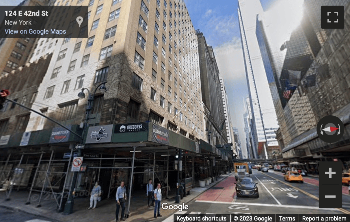 Street View image of 122 East 42nd Street, 4th Floor, New York City
