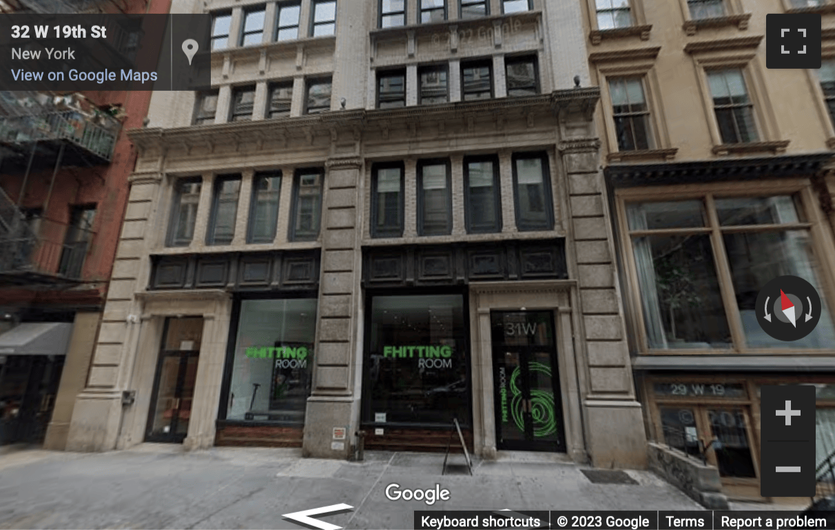 Street View image of 33 W 19th St, 4th Floor, New York City