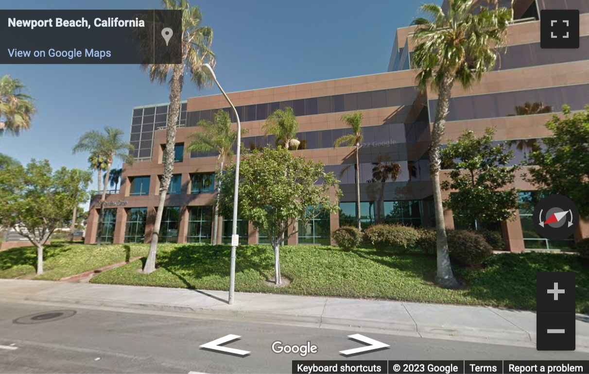 Street View image of 100 Bayview Circle, 1st Floor, Newport Beach, California