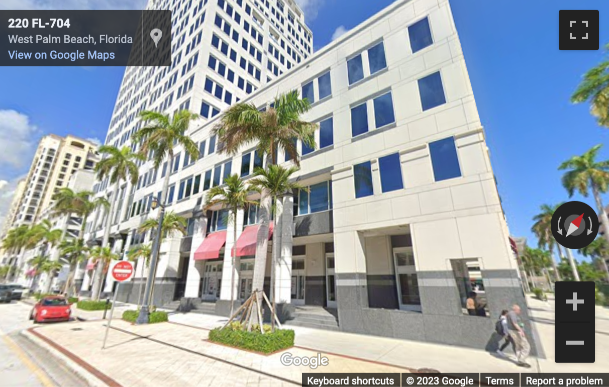 Street View image of 222 Lakeview Avenue, 7th and 8th Floor, West Palm Beach, Florida