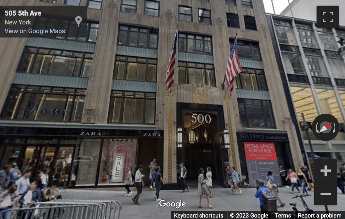 Street View image of 500 5th Avenue, New York City
