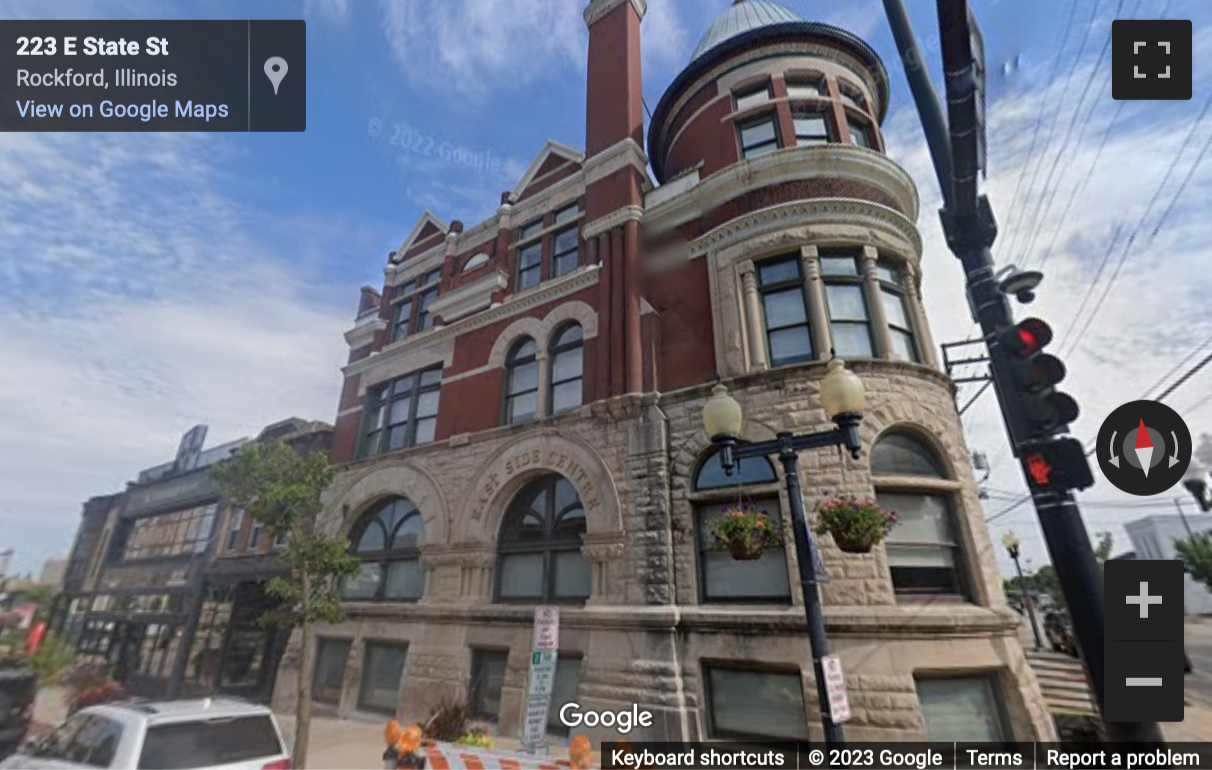 Street View image of 220 East State Street, Rockford, Illinois
