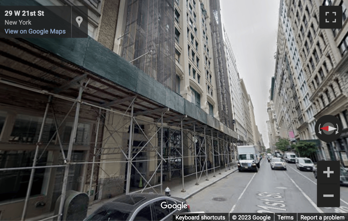 Street View image of 19 West 21st Street, Suite 1002, New York City