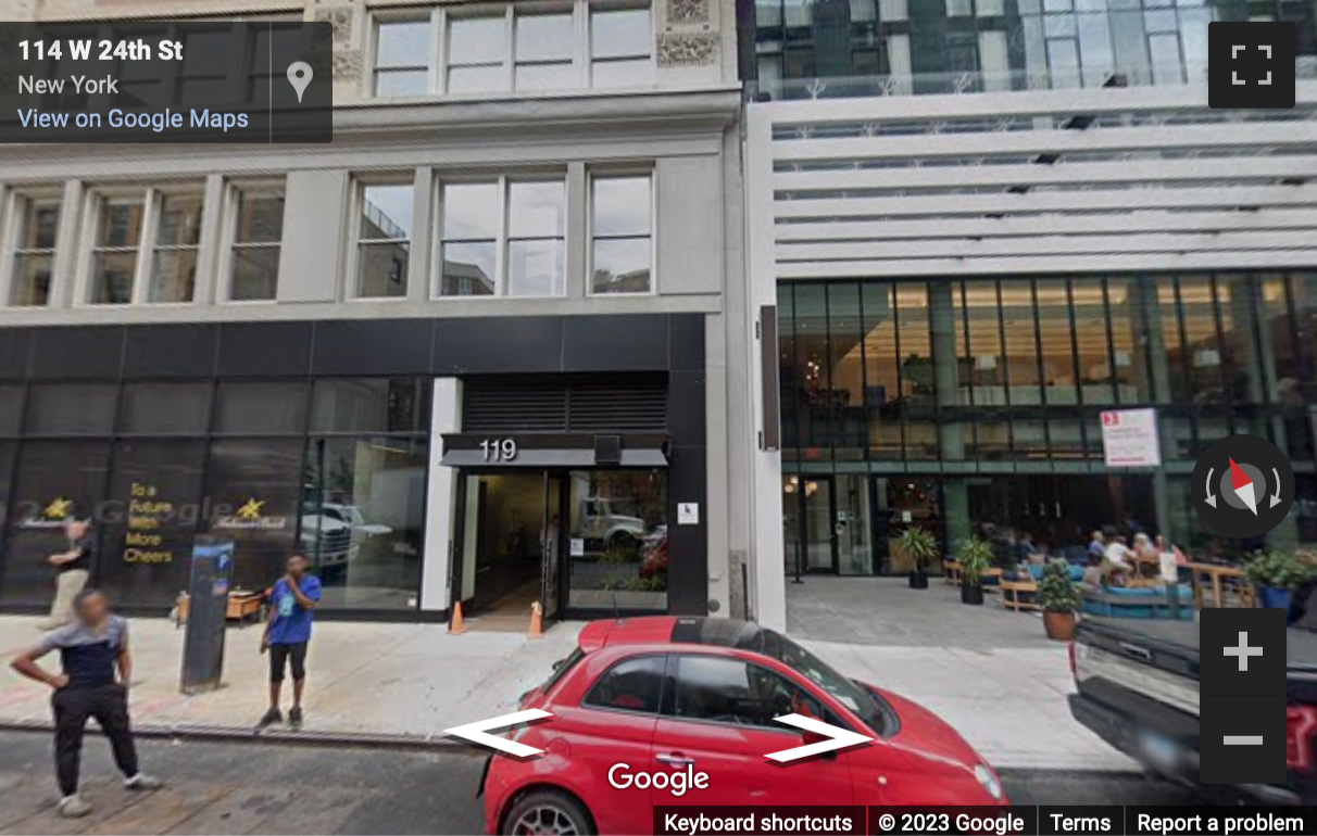 Street View image of 119 West 24th Street, Flatiron, 3rd, 4th & 5th Floor, New York City
