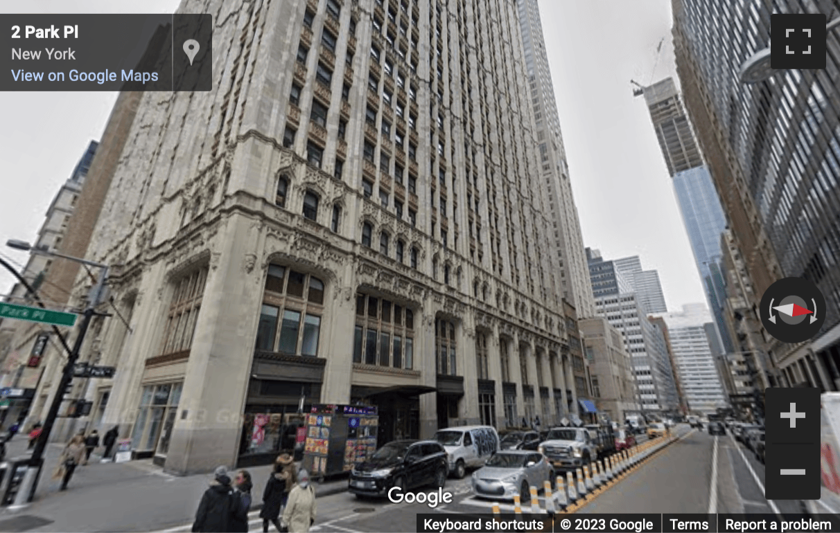 Street View image of The Woolworth Building, 233 Broadway, Suite 801, New York City