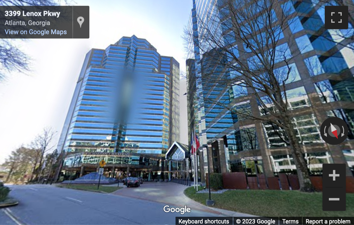 Street View image of 3399 Peachtree Road Northeast, Atlanta, Georgia