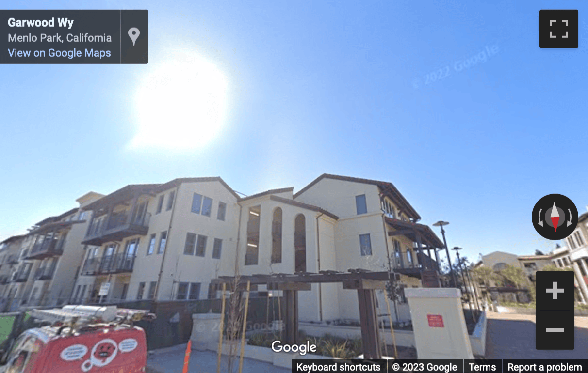 Street View image of 1300 El Camino Real, Suite 100, Menlo Park, California
