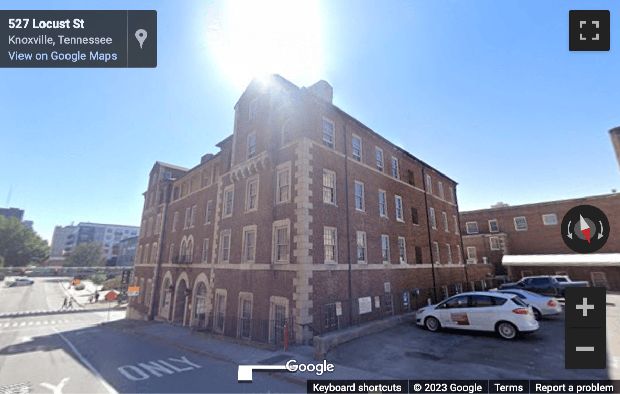 Street View image of 535 Locust Street, YMCA Building, Knoxville, Tennessee