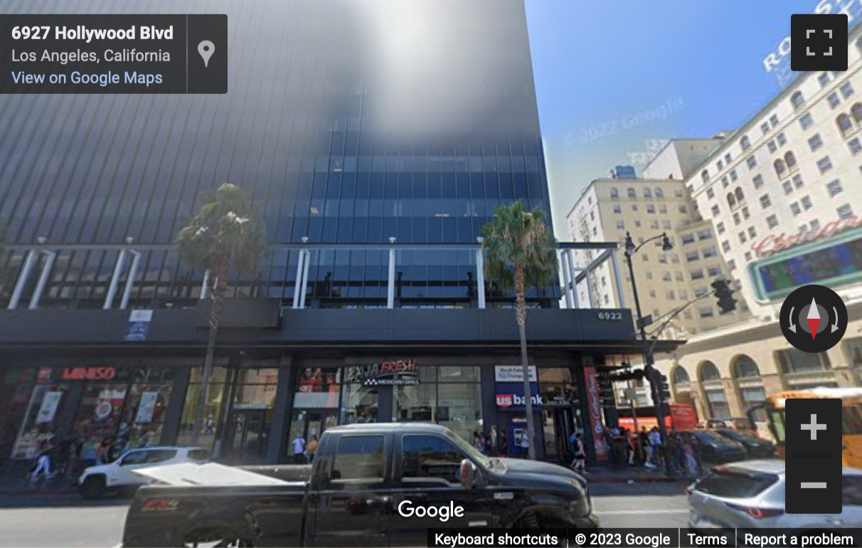 Street View image of 6922 Hollywood Boulevard, 7th Floor, Los Angeles, California