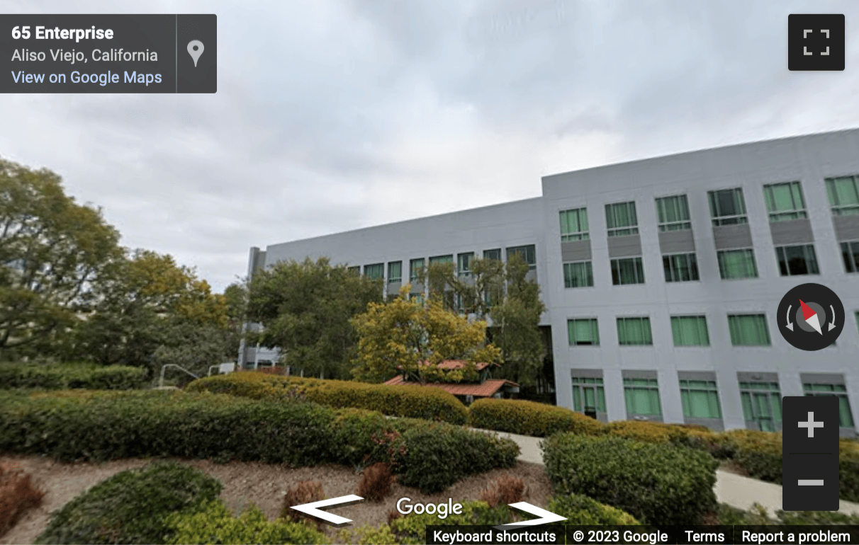 Street View image of (AV2) 65 Enterprise, Suite 400, Aliso Viejo, California