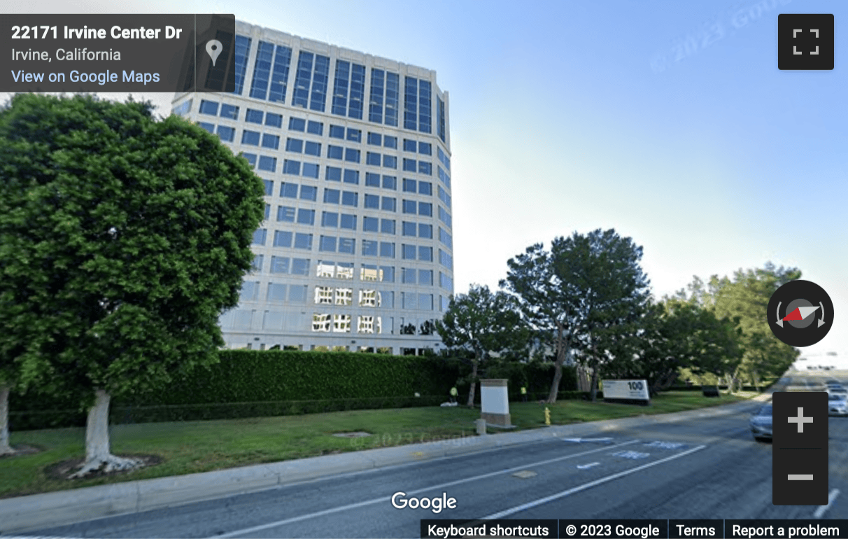 Street View image of 100 Spectrum Center Drive, Suite 900, Irvine, California