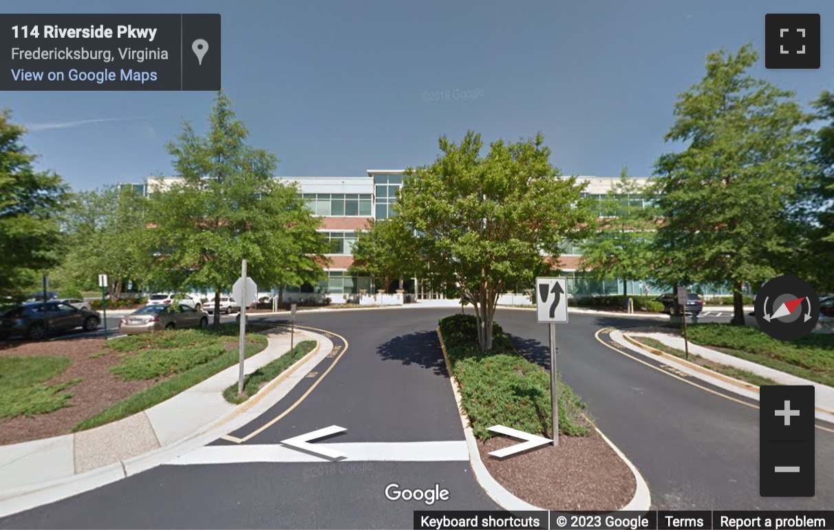 Street View image of 150 Riverside Parkway, 1st Floor, Fredericksburg, Virginia