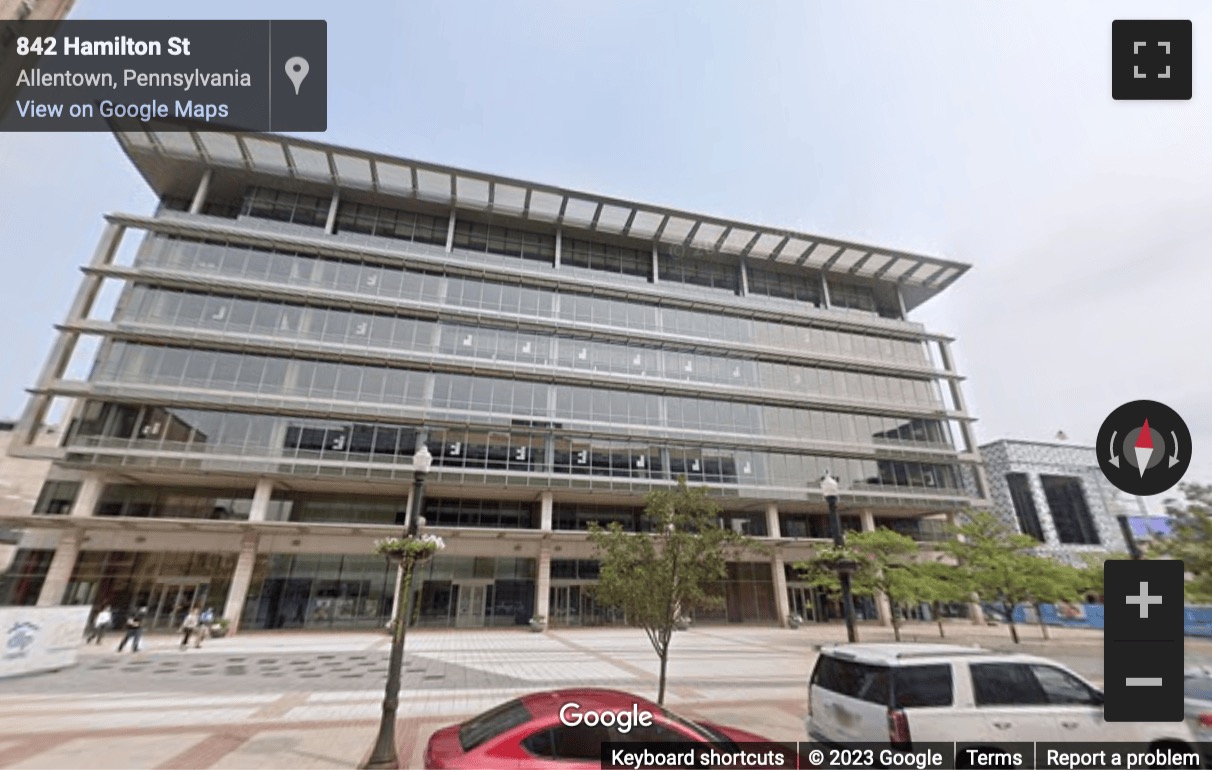 Street View image of 835 Hamilton Street, Grand Plaza, 7th Floor, Allentown, Pennsylvania