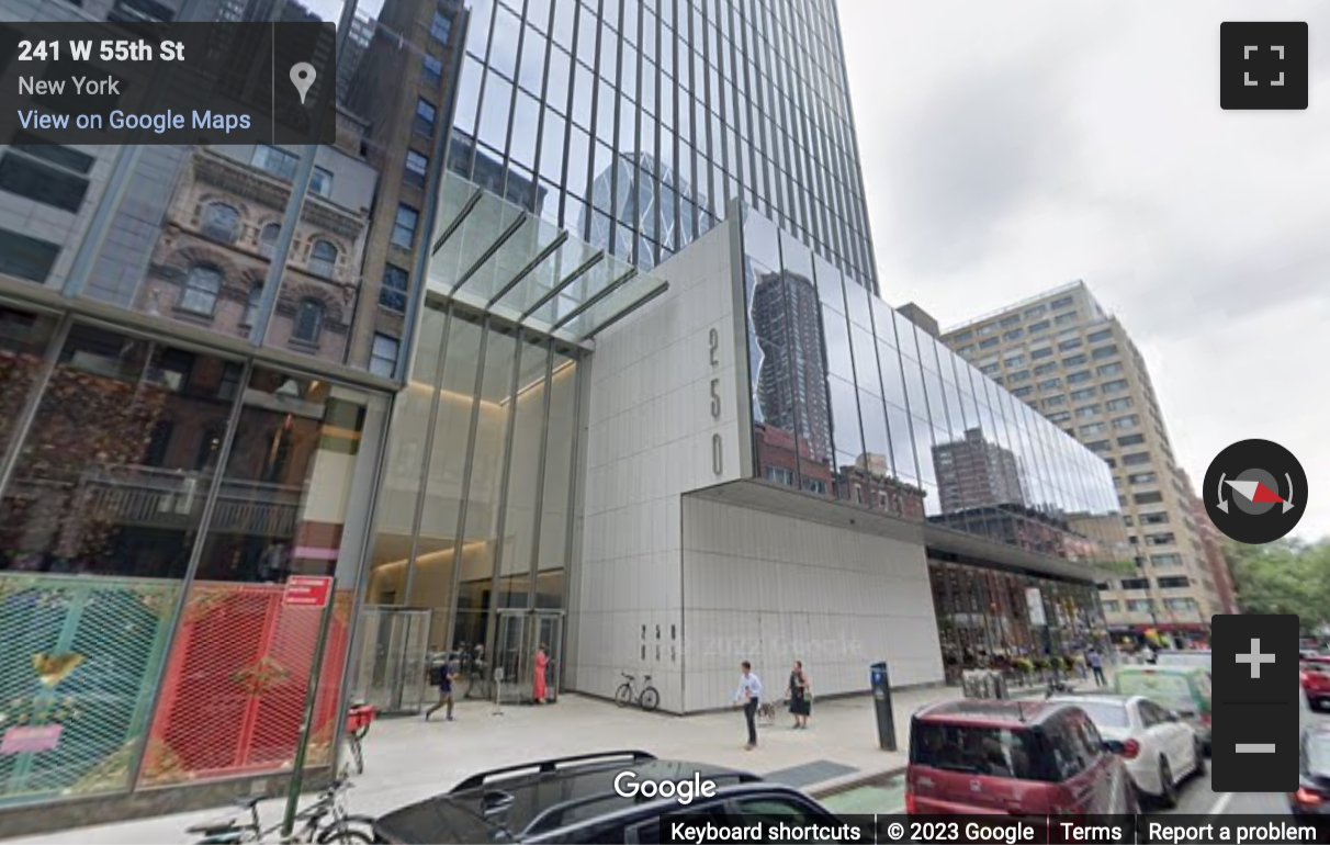 Street View image of 250 West 55th Street, 17th Floor, New York City