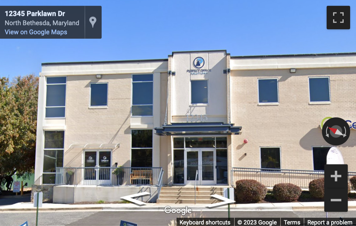 Street View image of 12345 Parklawn Drive, Suite 200, Rockville, Maryland