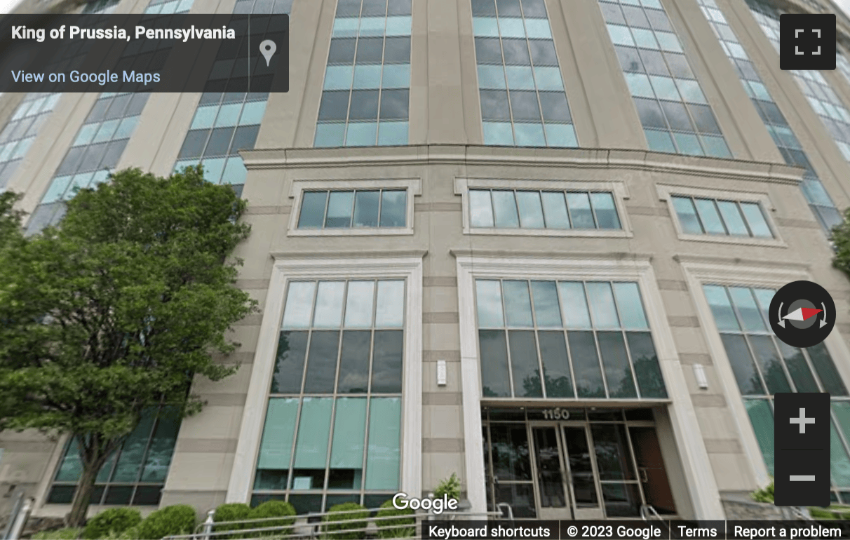 Street View image of 1150 1st Avenue, Suite 501, King of Prussia, Pennsylvania
