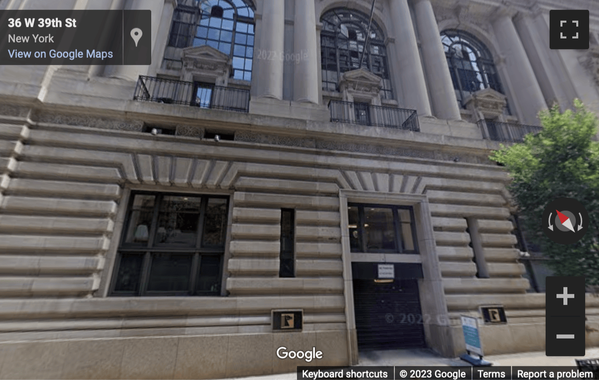 Street View image of 25 West 39th Street, 7th, 8th, & 9th Floor, Suite 700, New York City
