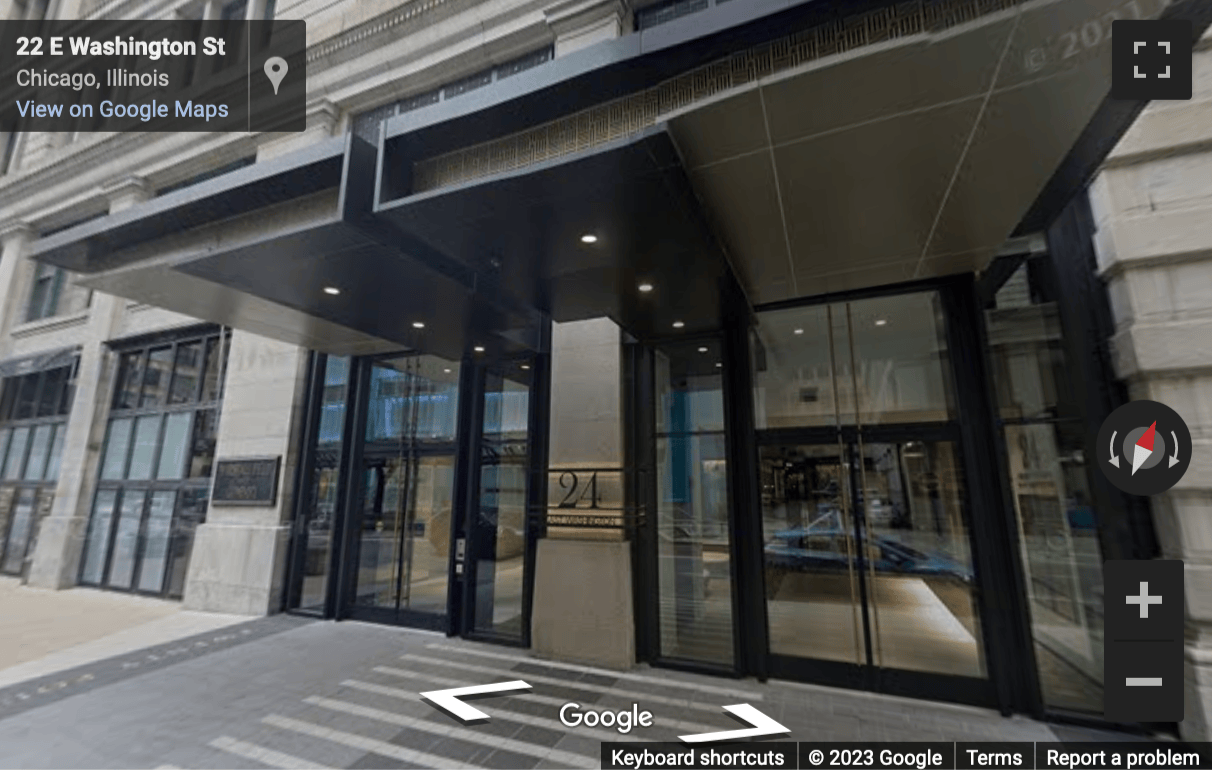 Street View image of 24 East Washington Street, 8th Floor, Chicago, Illinois