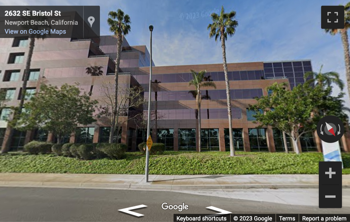 Street View image of 100 Bayview Circle, 1st Floor, Newport Beach, California