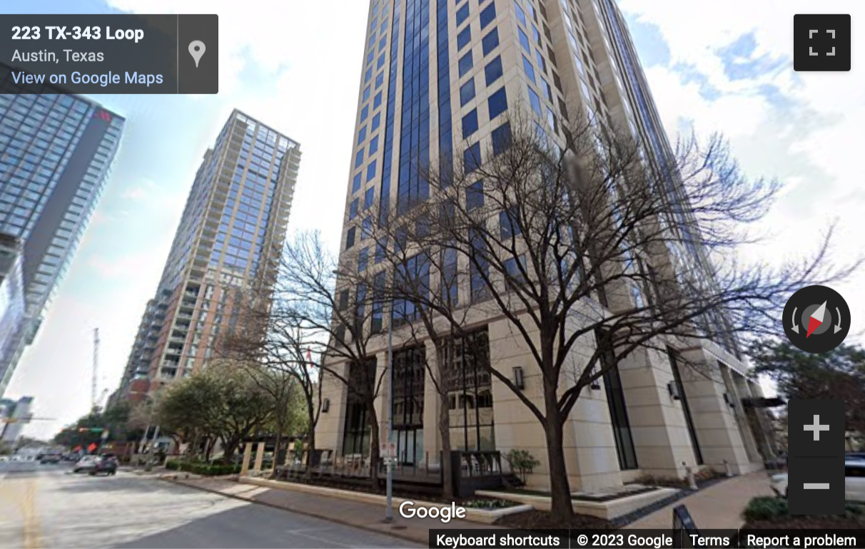 Street View image of 98 San Jacinto Boulevard, 4th Floor, Austin, Texas