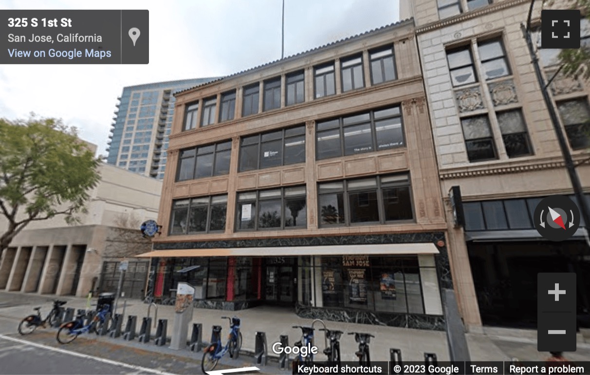Street View image of 325 South 1st Street, 200, San Jose (California)