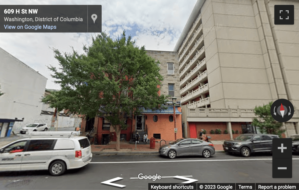 Street View image of 609 H Street Northwest, Washington DC, District of Columbia