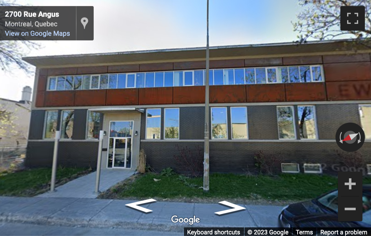 Street View image of 2700 Rue Angus, Montreal, Quebec