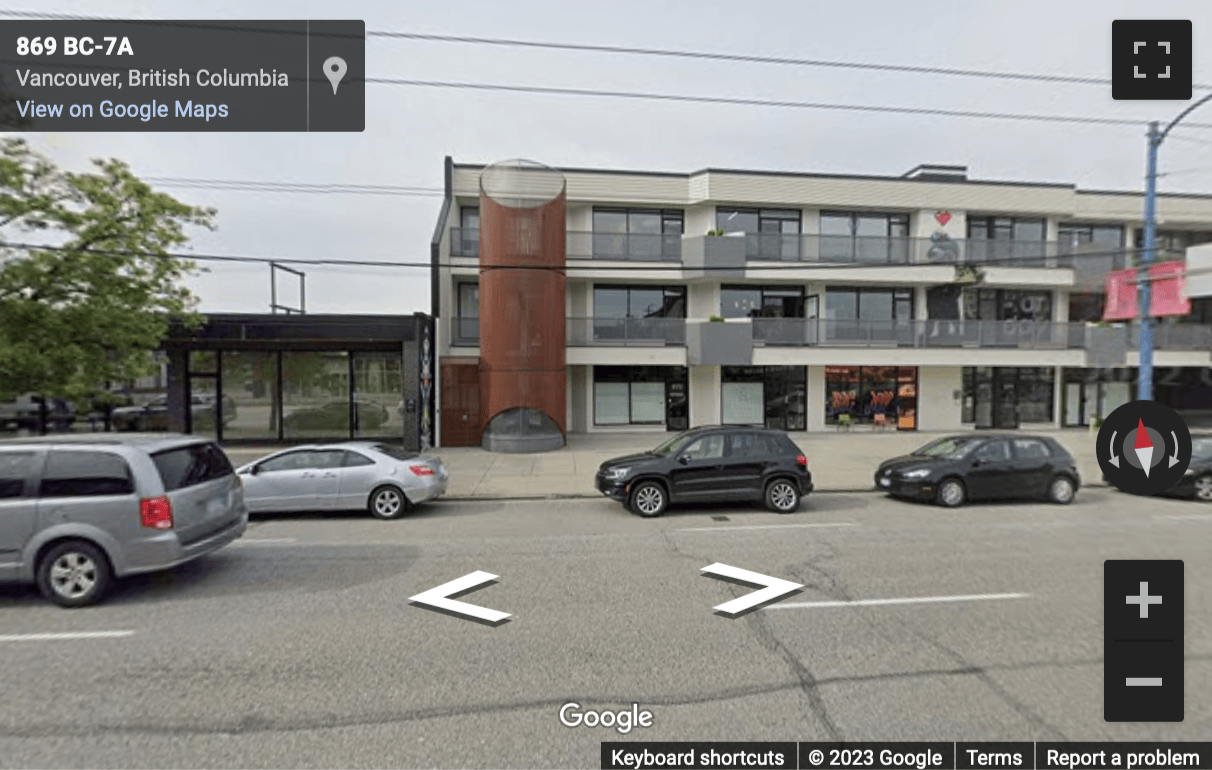 Street View image of 308, 877 East Hastings Street, Vancouver, British Columbia