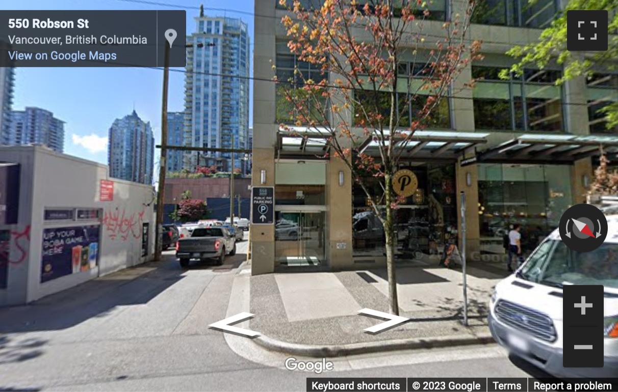 Street View image of 550 Robson St, Vancouver, British Columbia