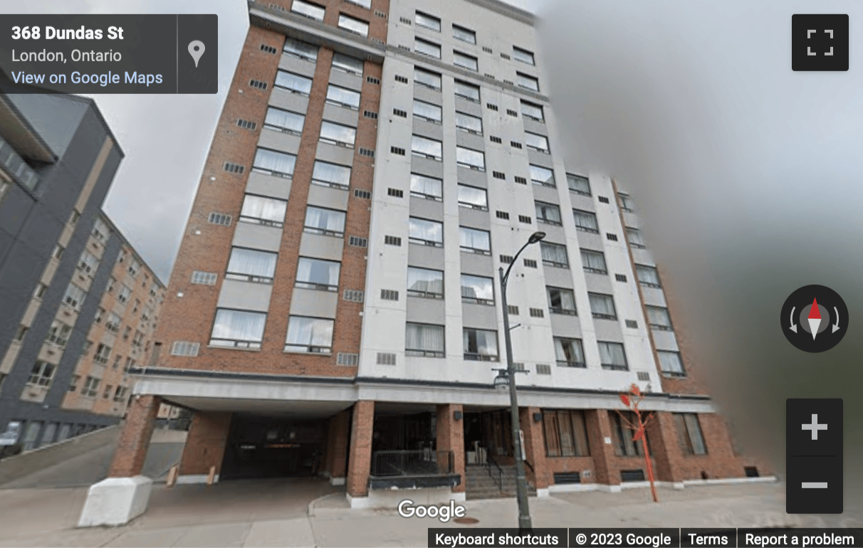 Street View image of 375 Dundas Street, 2nd Floor, London Tower, London (Ontario)