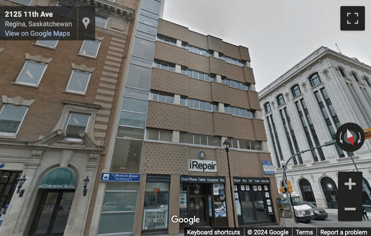 Street View image of 2125 11th Avenue, 2nd Floor, Regina, Saskatchewan
