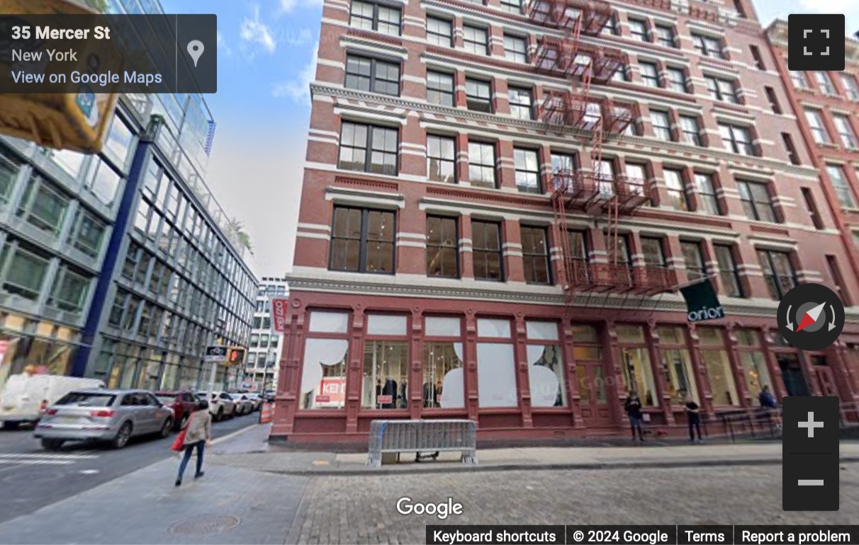 Street View image of 32 Mercer Street, 3rd Floor, New York City