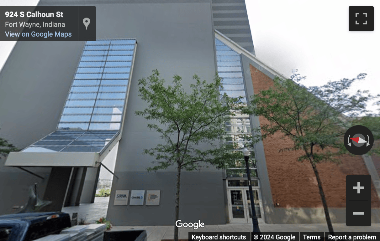 Street View image of 110 East Wayne Street, 12th Floor, Fort Wayne, Indiana