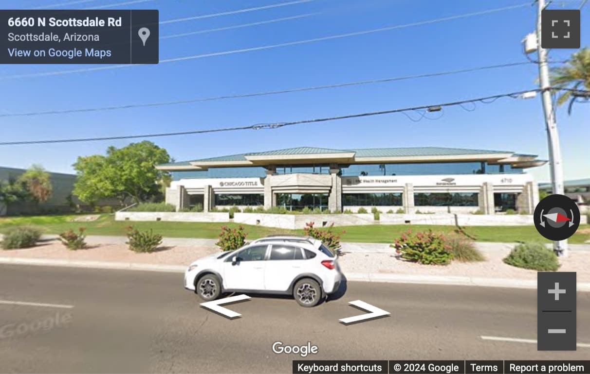 Street View image of 6710 North Scottsdale Road, 1st Floor, Scottsdale, Arizona