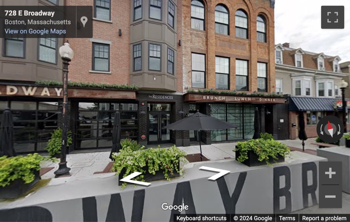 Street View image of 732 East Broadway, Boston, Massachusetts