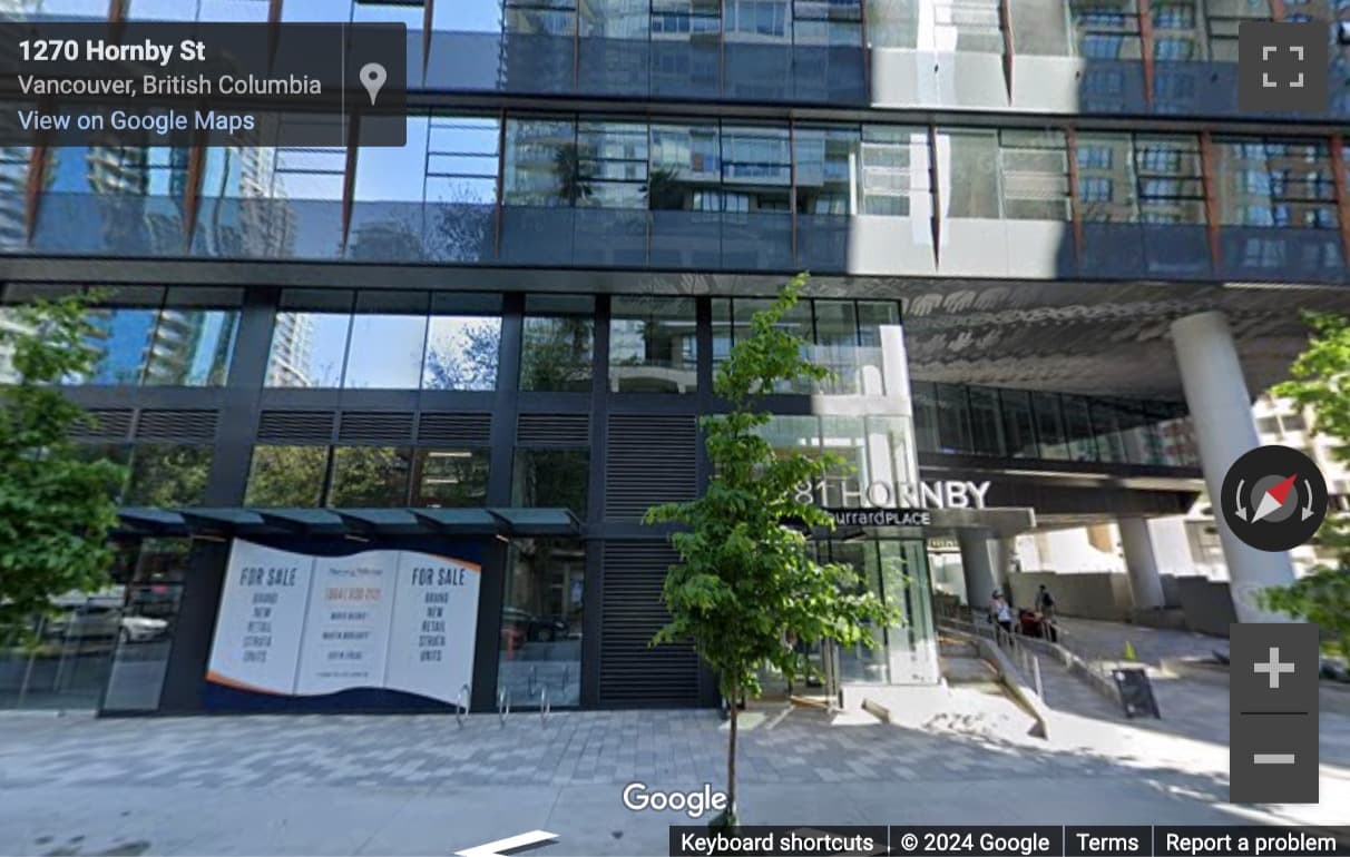 Street View image of 636, 1281 Hornby Street, 6th Floor, Vancouver, British Columbia