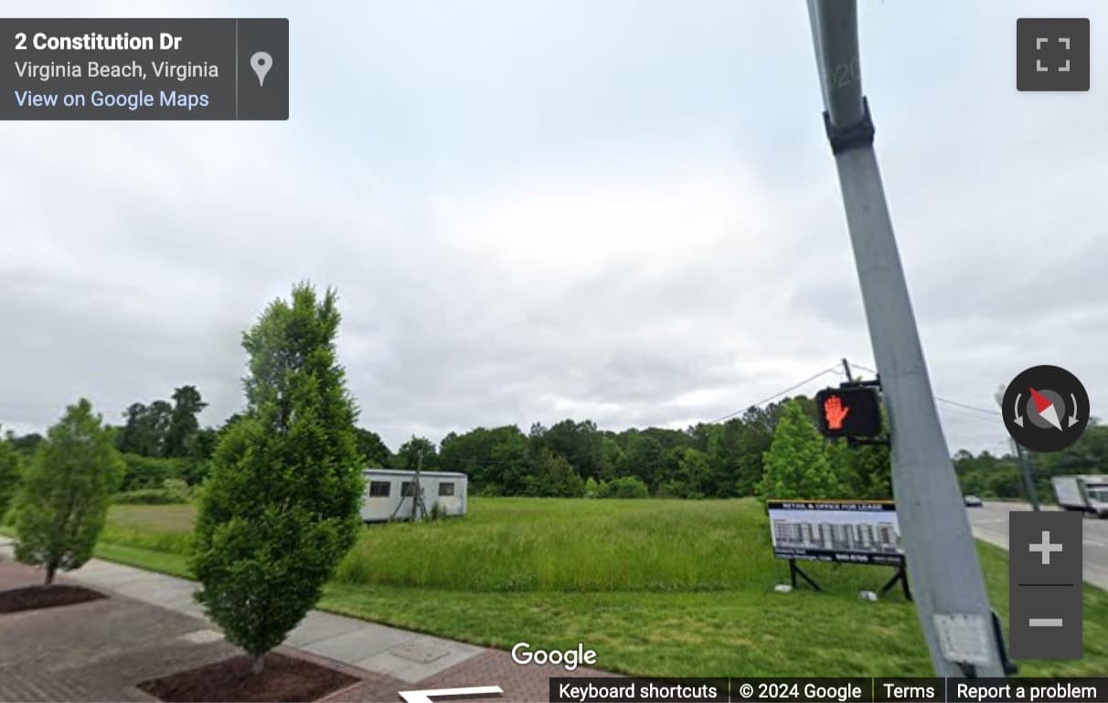 Street View image of 2 Constitution Drive, 1st floor, Virginia Beach