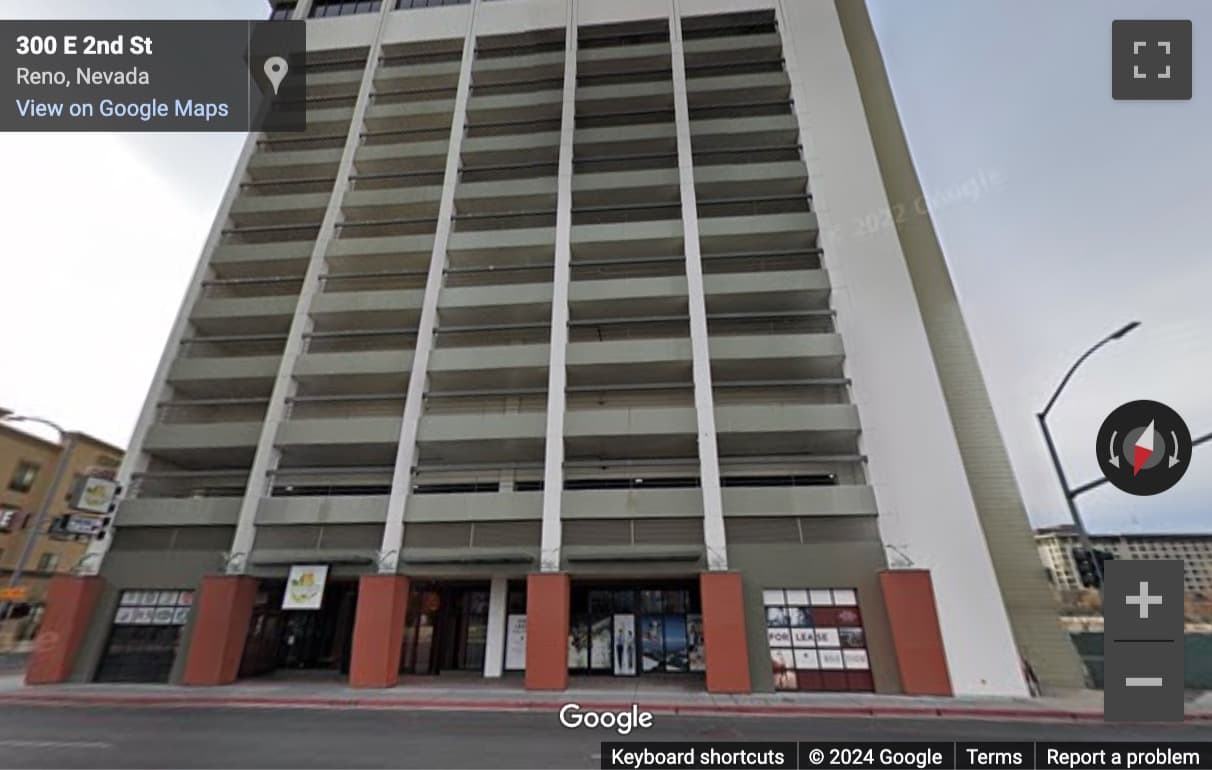 Street View image of 300 E 2nd Street, 15th Floor, Reno, Nevada